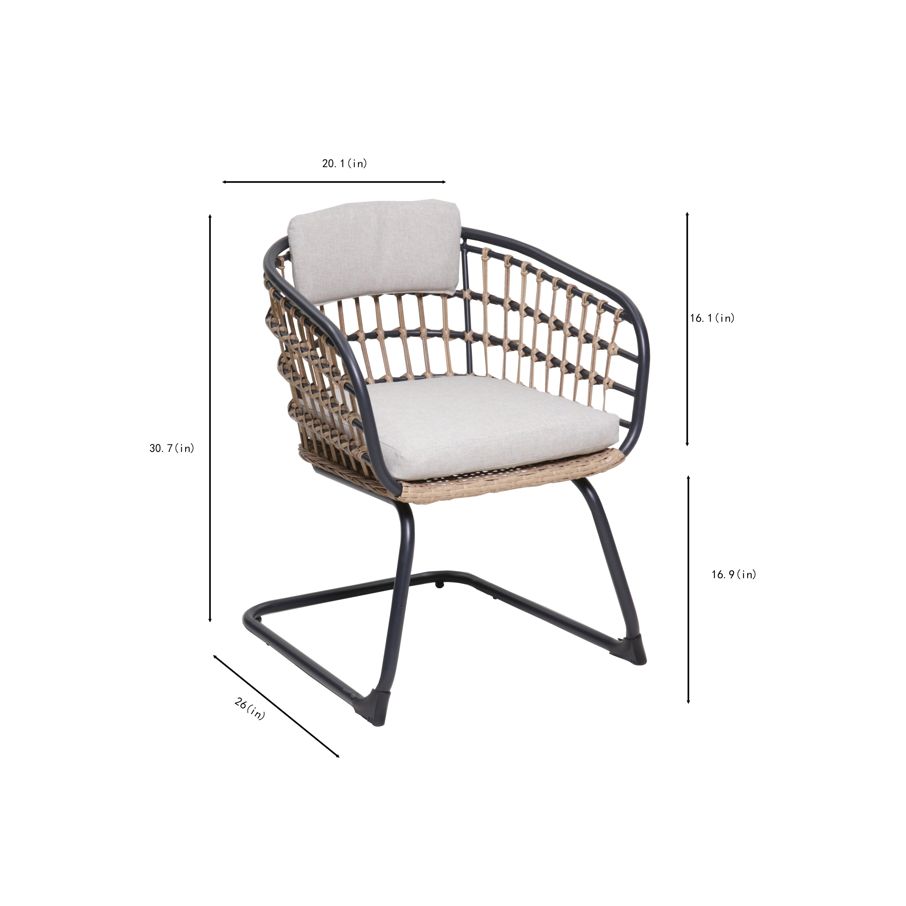 Maristella Outdoor Wicker Dining Chairs, Set of 2