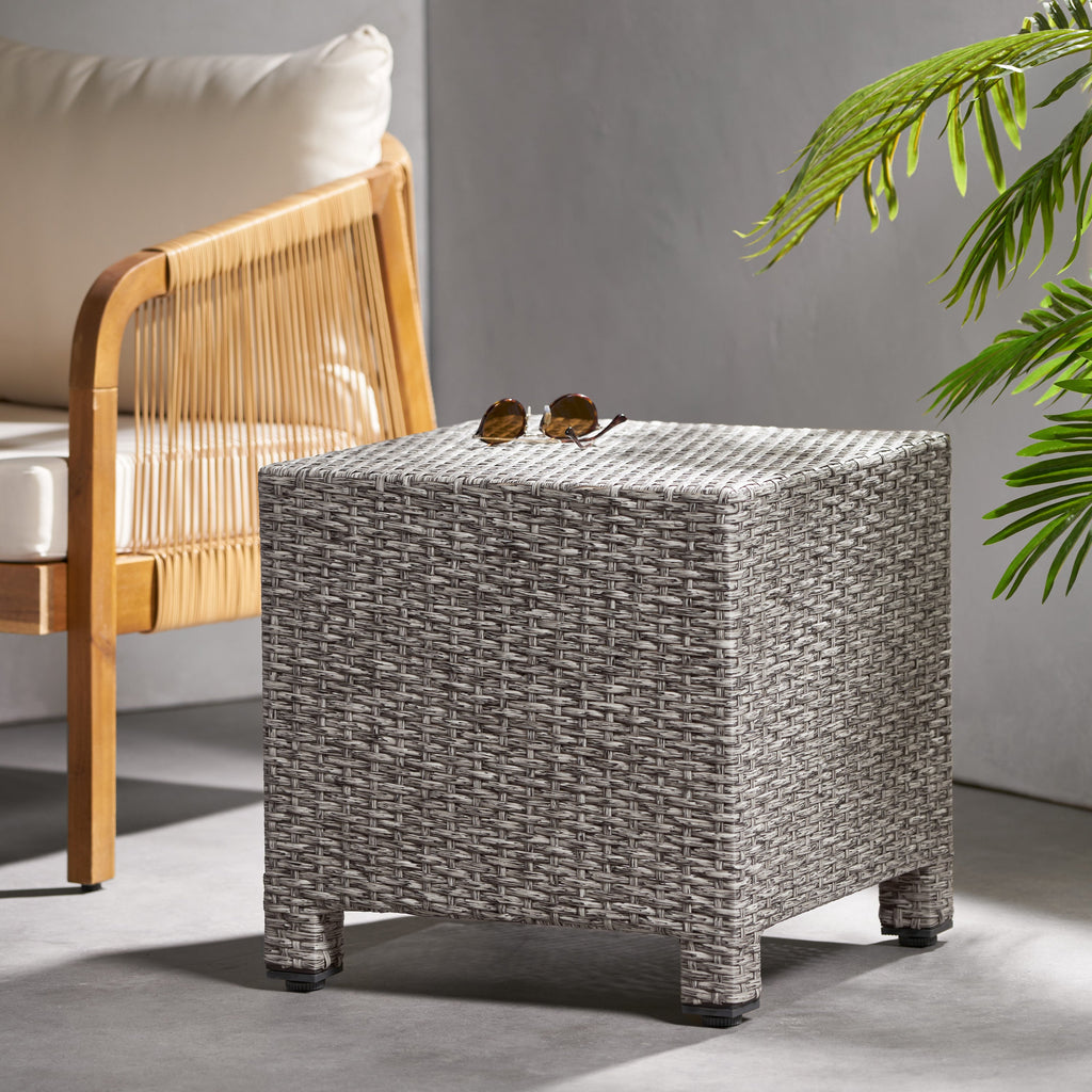 Puerta Rattan Cube Side Table