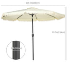 9' Fringe Edge Patio Umbrella with Push Button Tilt and Crank