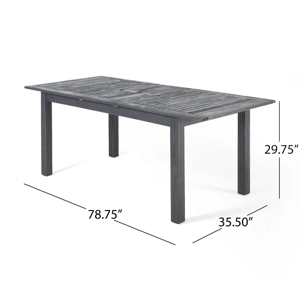 Acacia Wood 7-Piece Expandable Outdoor Dining Set