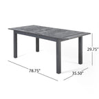 Acacia Wood 7-Piece Expandable Outdoor Dining Set