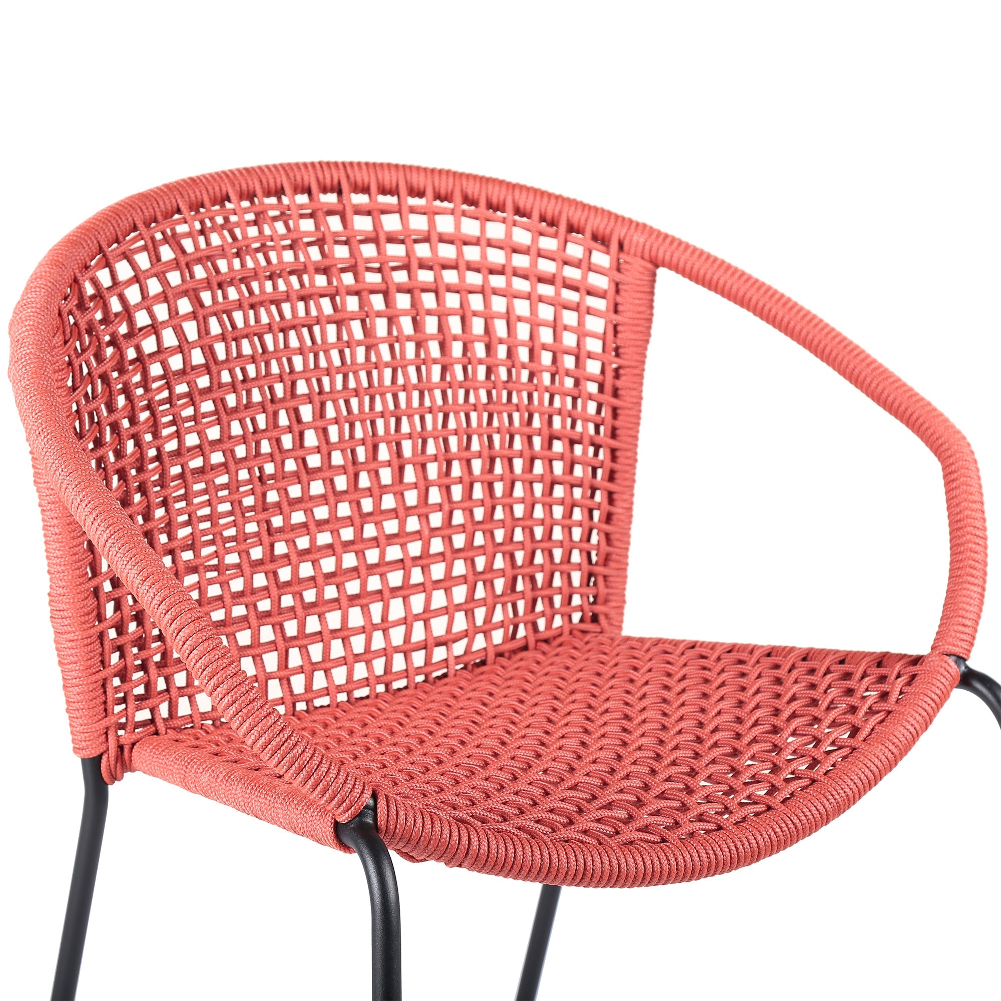 Quilla Indoor Outdoor Stackable Rope Dining Chairs, Set of 2