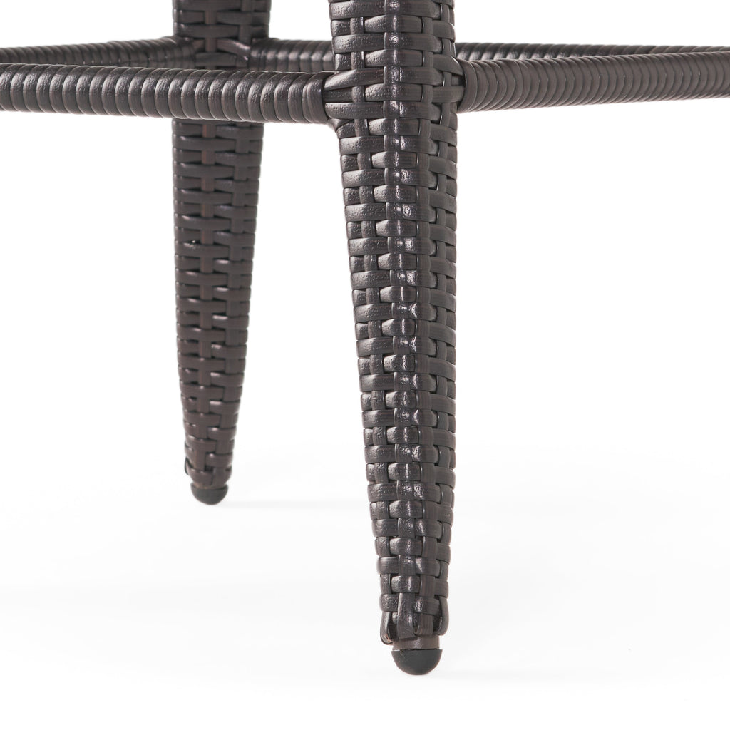 Liden Outdoor Modern PE Rattan Swivel Barstool with Tapered Legs