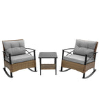 Ilmenite 3-Piece Patio Set with 2 Rocking Chairs and Bottom Shelf Table