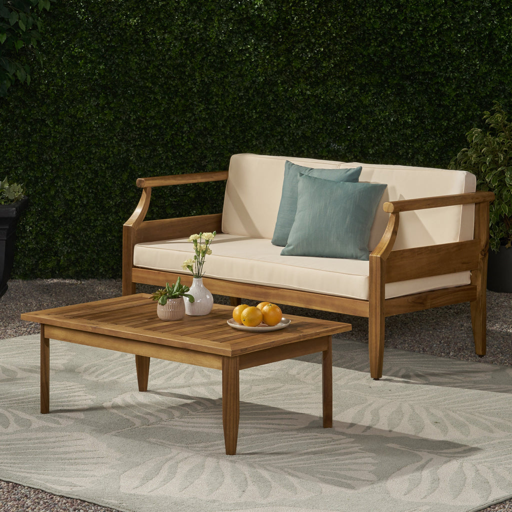 Aston 2 Piece Outdoor Patio Conversation Seating Set