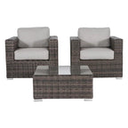 Modern All-Weather Wicker Outdoor Accent Chairs, 3-Piece Set
