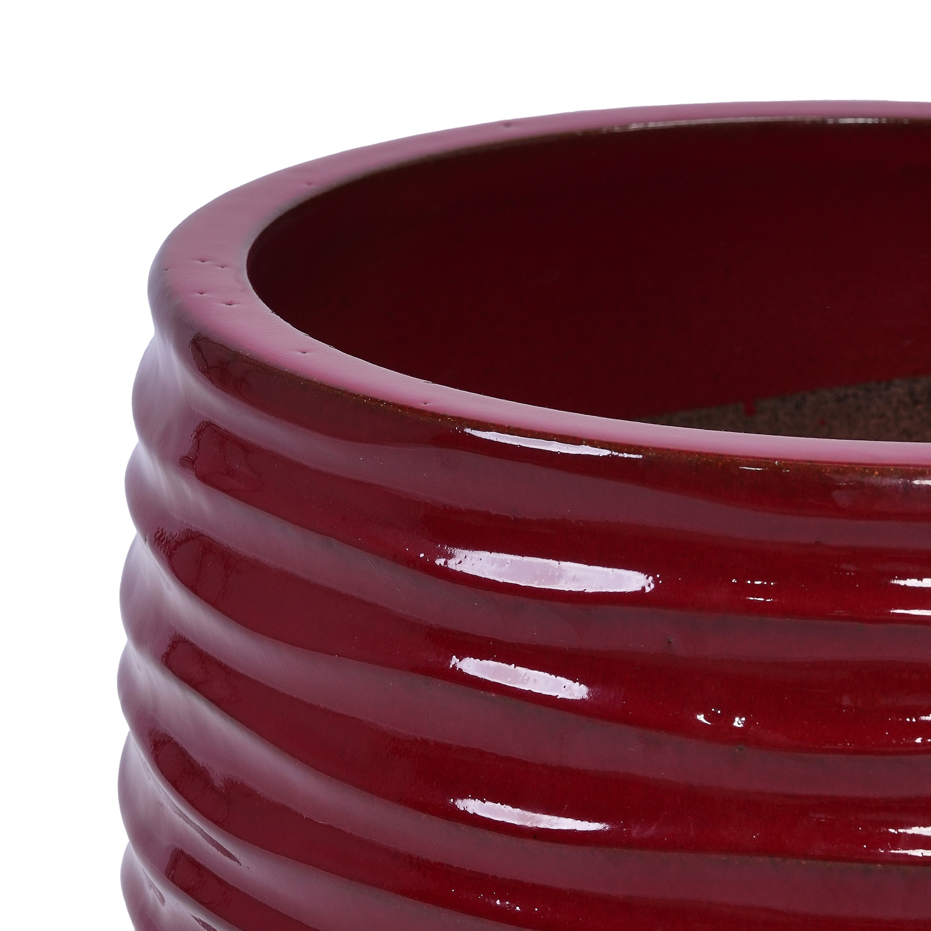 Calan Handmade Glazed Ceramic Planter, Set of 3