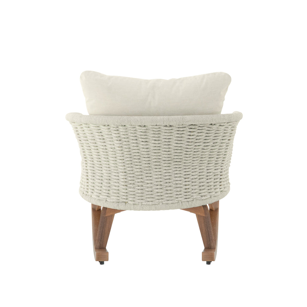 Contemporary Minimalist Wicker Rocking Chair with Cushions