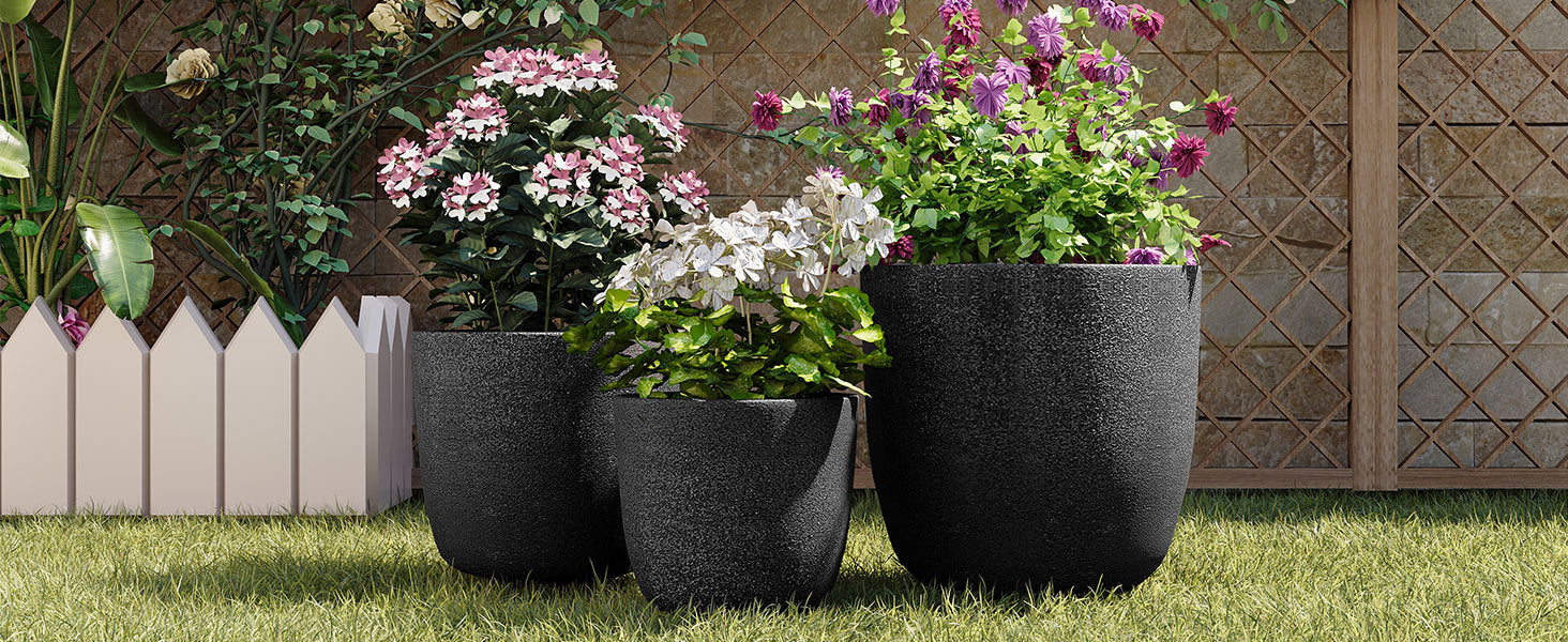 Lightweight Matte Textured Outdoor Planter