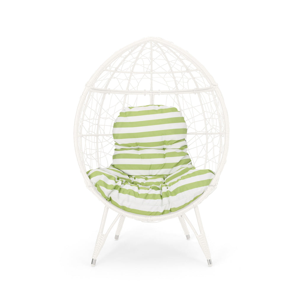 Outdoor Chair with Teardrop Shape and Mesh Design