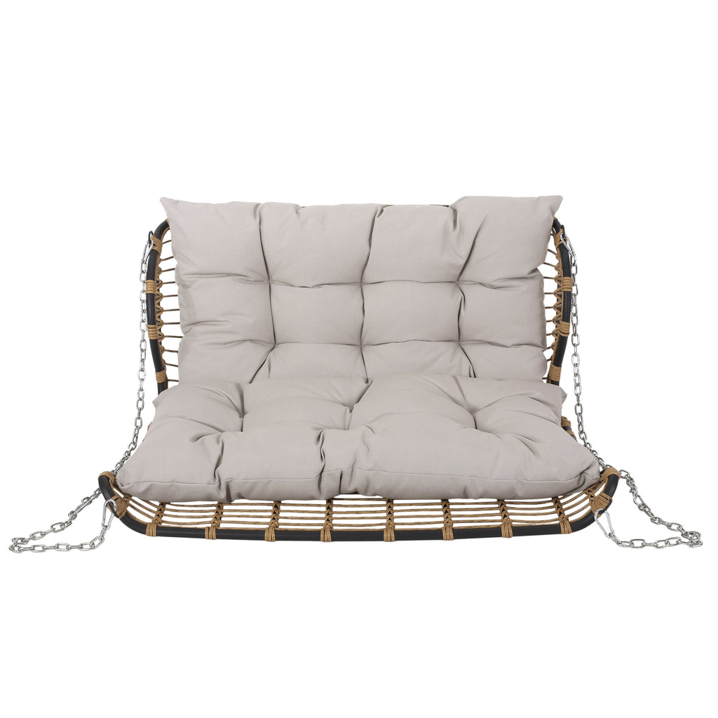 Arruda Outdoor Wicker Porch Swing with Cushions