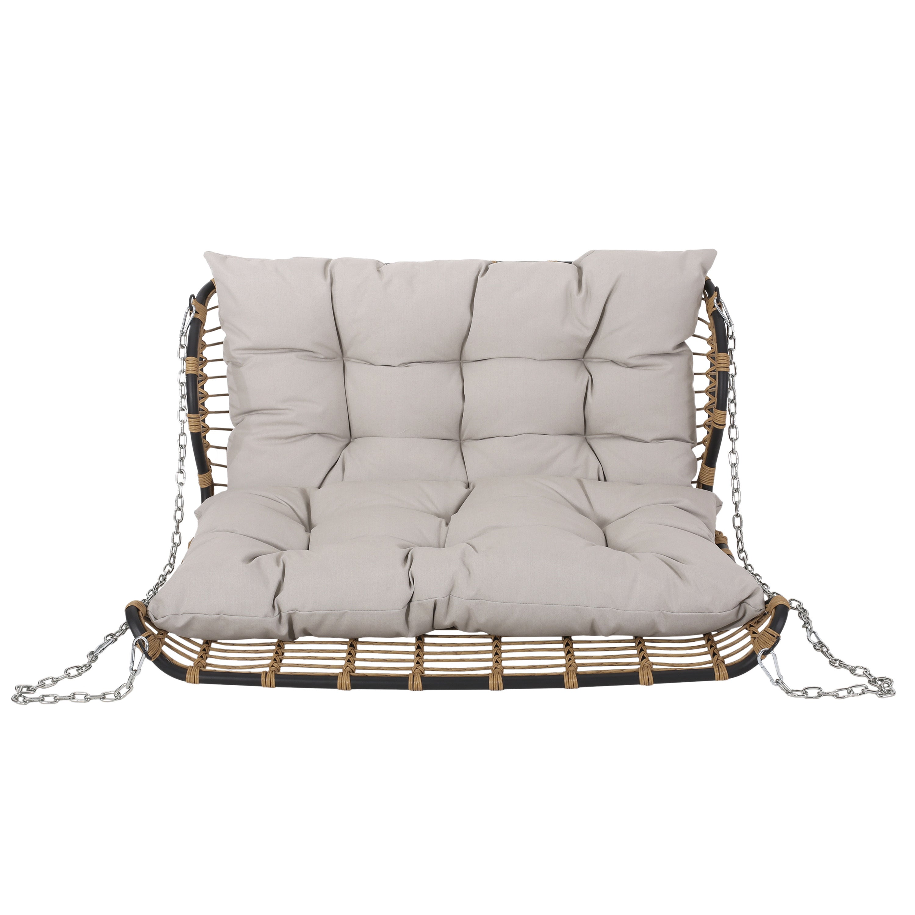 Arruda Outdoor Wicker Porch Swing with Cushions