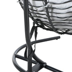 Foldable Rattan Egg Swing Chair with Iron Frame, Plush Cushion & Removable Headrest