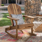 Echoes Outdoor Acacia Wood Adirondack Rocking Chair