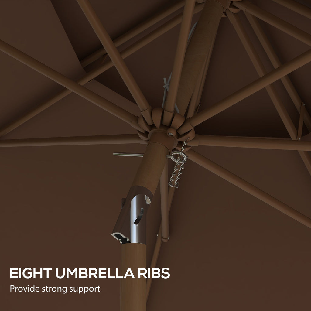 9' Double Top Ruffled Patio Umbrella with Push Button Tilt and Crank