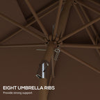 9' Double Top Ruffled Patio Umbrella with Push Button Tilt and Crank