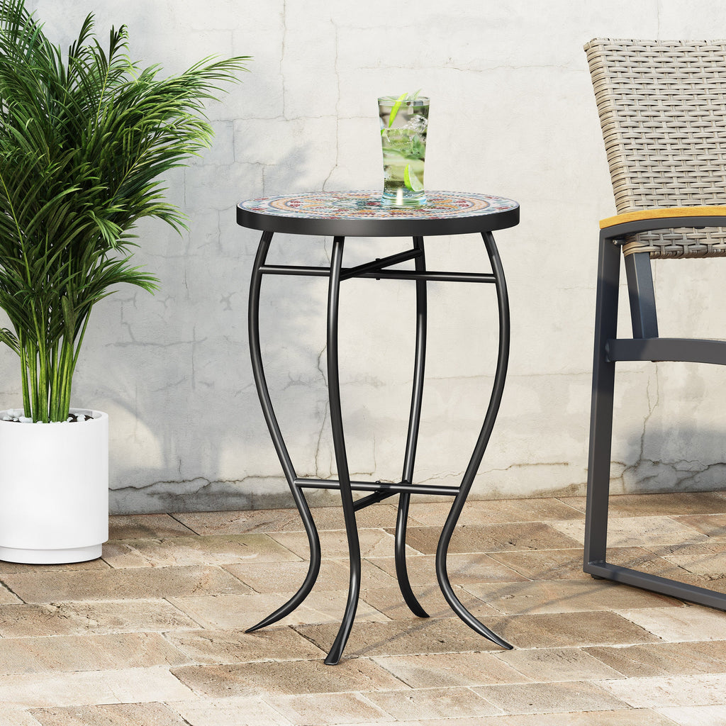 La Crescenta Mosaic Outdoor Side Table
