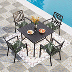Conjure 4-Piece 15x15" Outdoor Fabric Seat Cushion with Ties