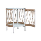 Caspian Outdoor Handwoven Rope Accent Table with Glass Top