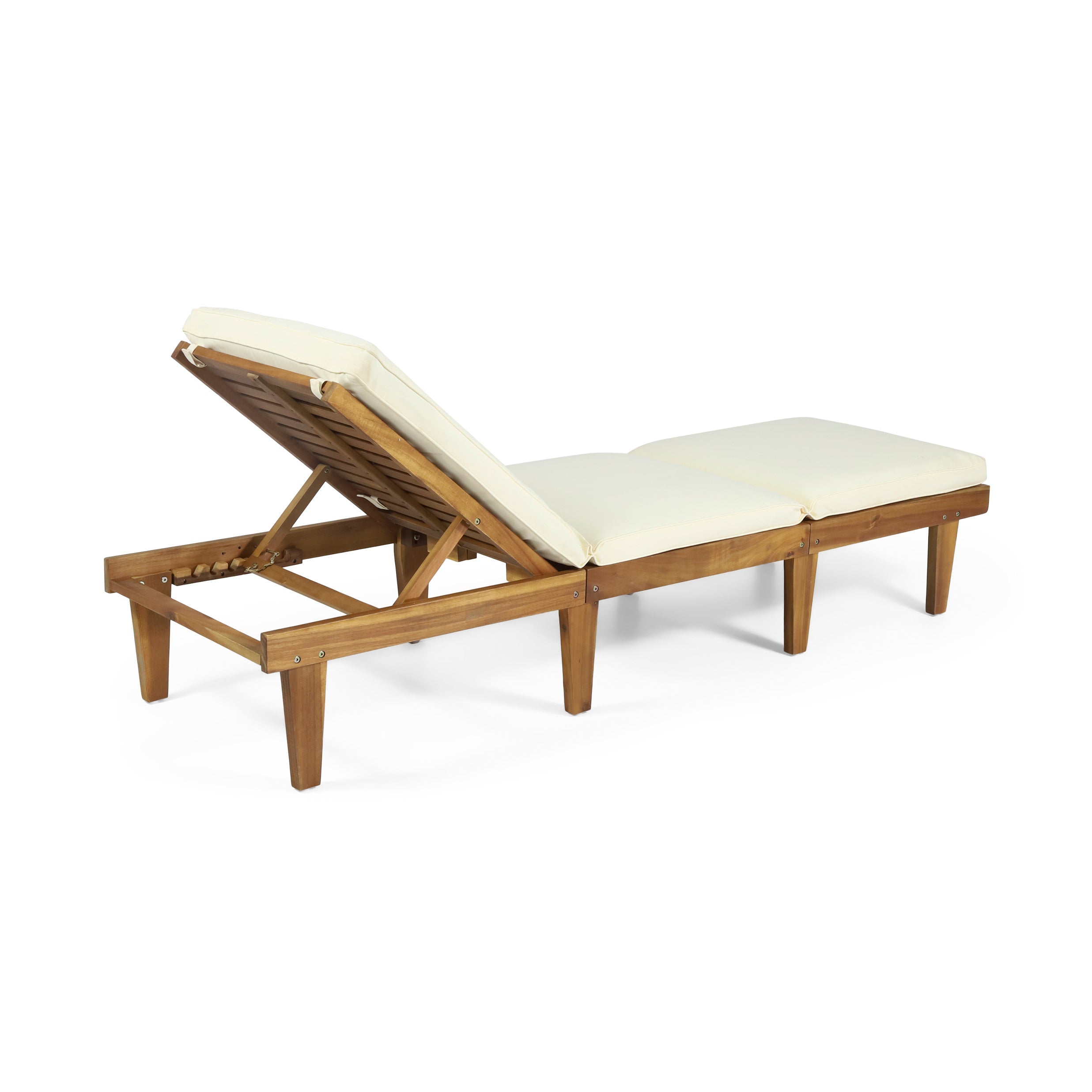 Ariana Acacia Wood Chaise Lounge with Cushion