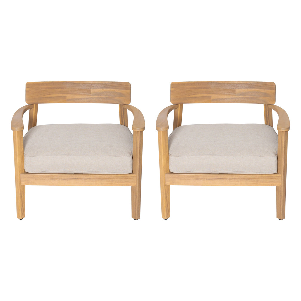 Mallorca Acacia Wood Club Chair With Seat Cushion
