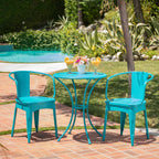 Pursuant 3-Piece Iron Bistro Set with Round Table and 2 Curved Back Chairs