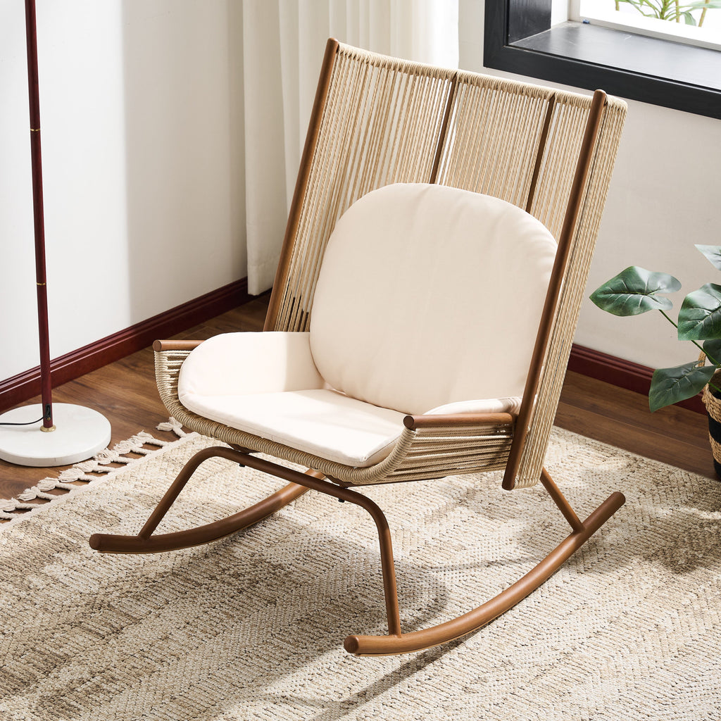 High Square Back Modern Outdoor Rocking Chair