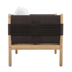 Seabrook Acacia Wood Outdoor Club Chair with Diamond Rope Weave & Cushions