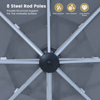 11' Outdoor Square Double Top Patio Umbrella, Base Not Included