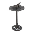 Ruffle Outdoor Aluminum and Iron Bird Bath
