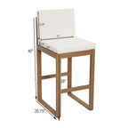 Seacliff Outdoor Acacia Wood Barstools, Set of 2