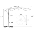 10' Offset Hanging Market Patio Umbrella w/Easy Tilt Adjustment, Base Not Included