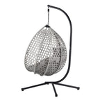 Hanging Swinging Egg Chair with Rattan Weaving, Base Included