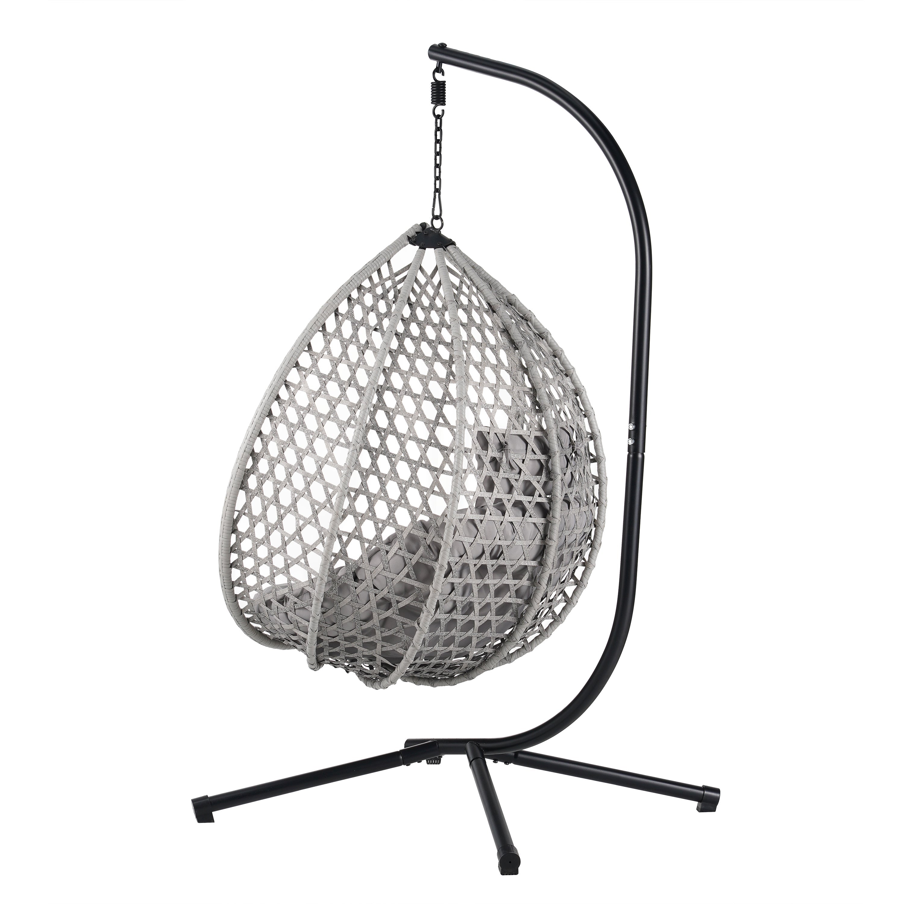 Hanging Swinging Egg Chair with Rattan Weaving, Base Included