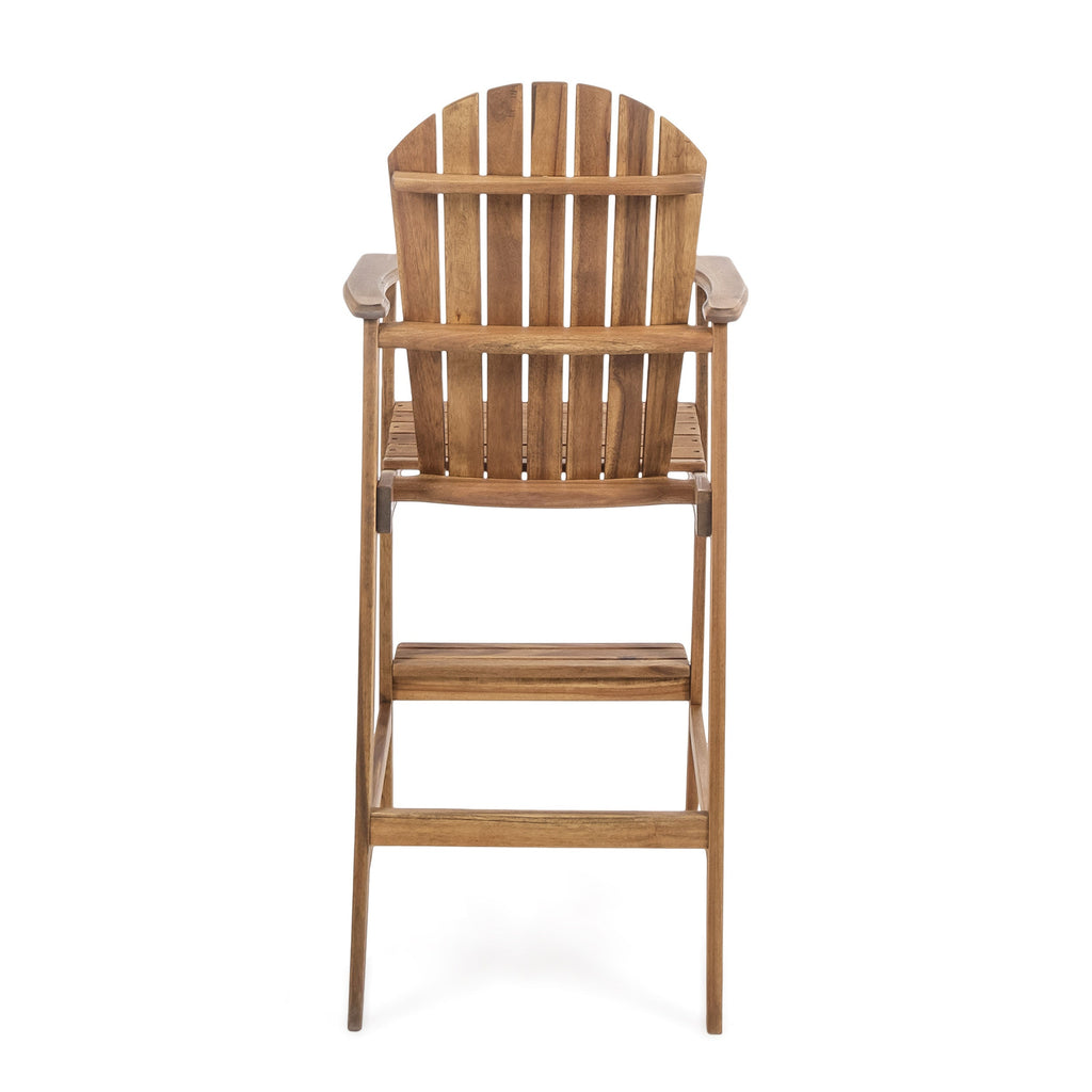 Outdoor Acacia Wood Adirondack Barstools, Set of 2