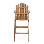 Outdoor Acacia Wood Adirondack Barstools, Set of 2