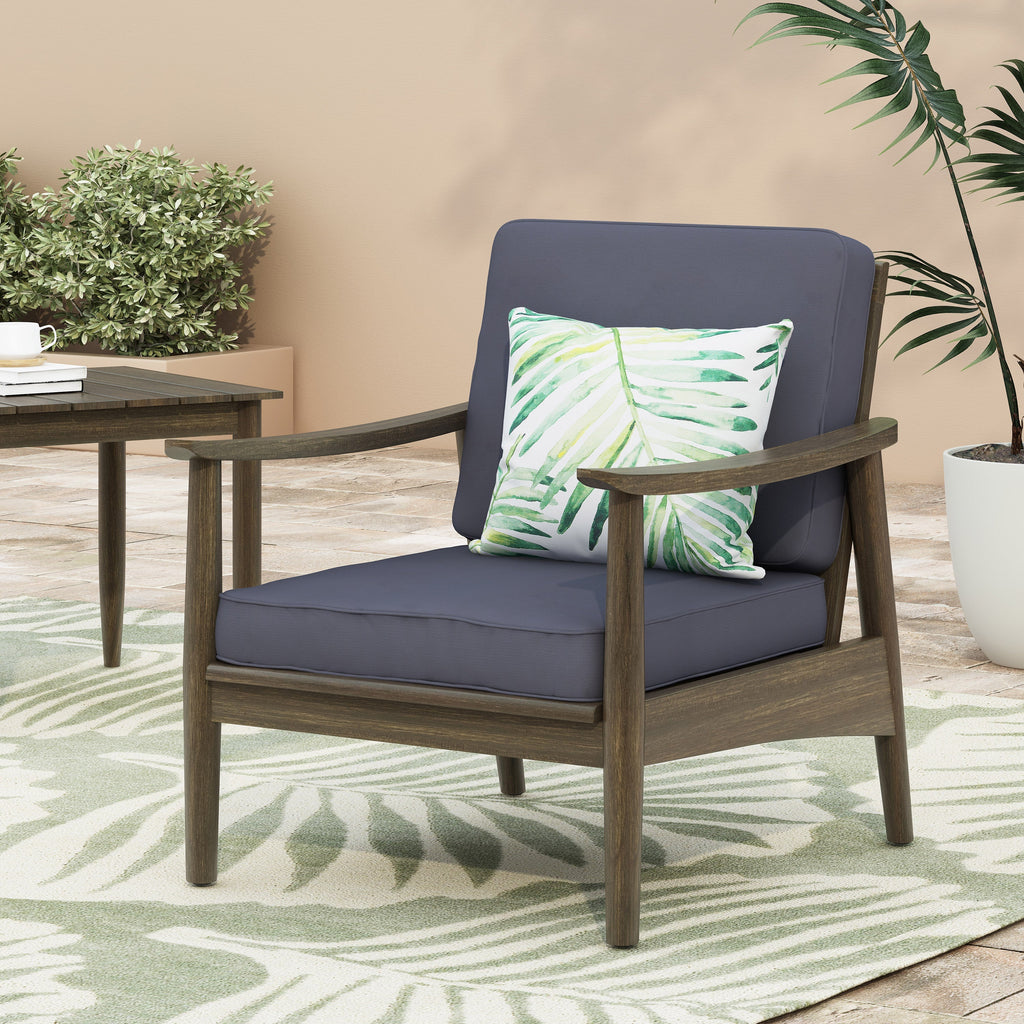 Ellsworth Outdoor Acacia Wood Club Chair