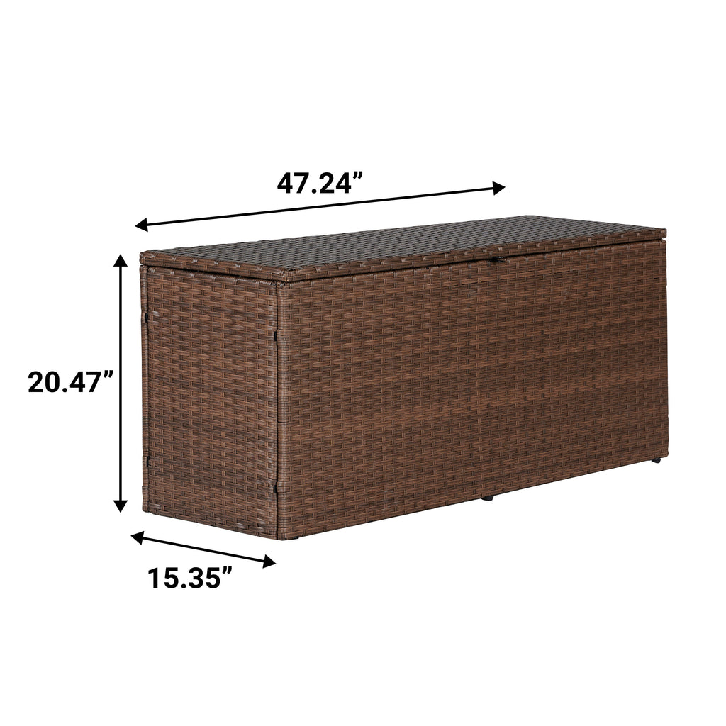 Nino Modern Minimalist Outdoor Faux Wicker Deck and Patio Storage Box