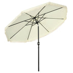 9' Fringe Edge Patio Umbrella with Push Button Tilt and Crank