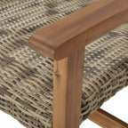 Hampton Outdoor Rattan & Acacia Wood Wicker Club Chairs, Set of 2