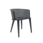 Rejoiced Outdoor Dining Chair with Geometric Lattice Design and Curved Back, Set of 2