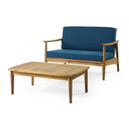 Ellsworth Teak Brown 4 Piece Wood Outdoor Patio Conversation Seating Set
