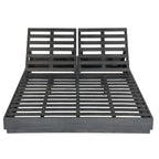 Adjustable Acacia Wood Low-Profile Double Sunlounge with Cushion