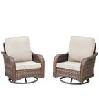 Marlowe Wicker Rocking Swivel Glider Chairs, Set of 2