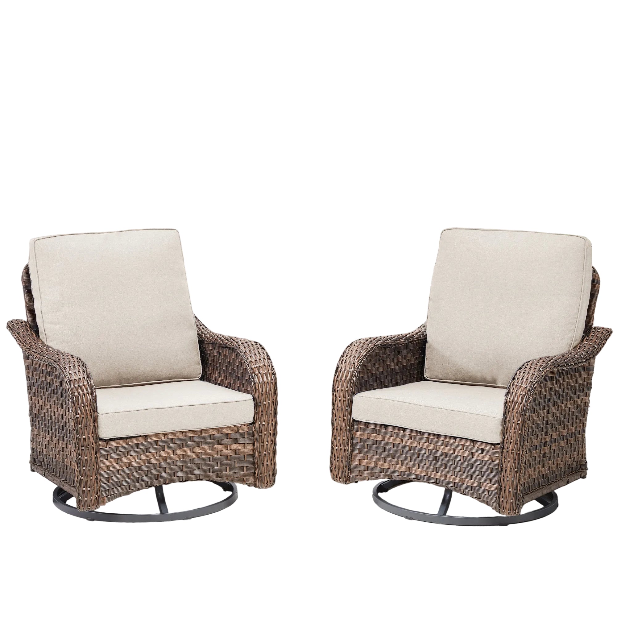 Marlowe Wicker Rocking Swivel Glider Chairs, Set of 2