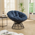 360° Swivel Indoor Outdoor Wicker Papasan Chair with Soft Thick Cushion