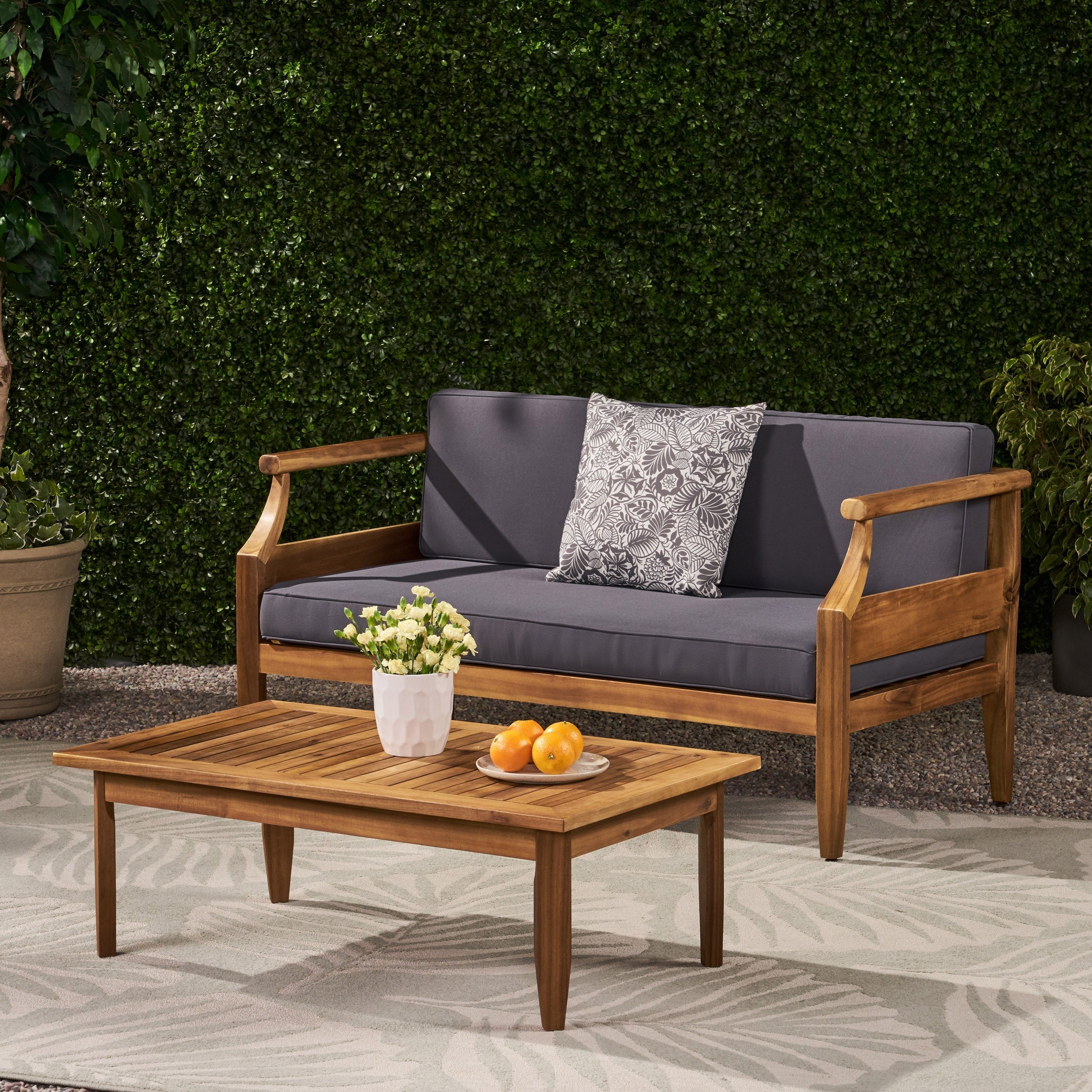 Aston 2 Piece Outdoor Patio Conversation Seating Set