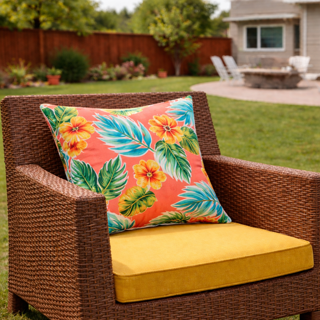 Bright Coral Pink 18x18 Waterproof & Fade-Resistant Outdoor Throw Pillows, Set of 2