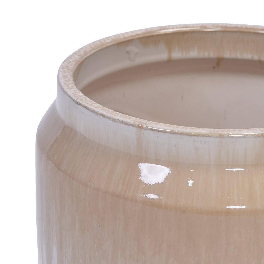Rumi Beige Handmade Ceramic Planter, Set of 2