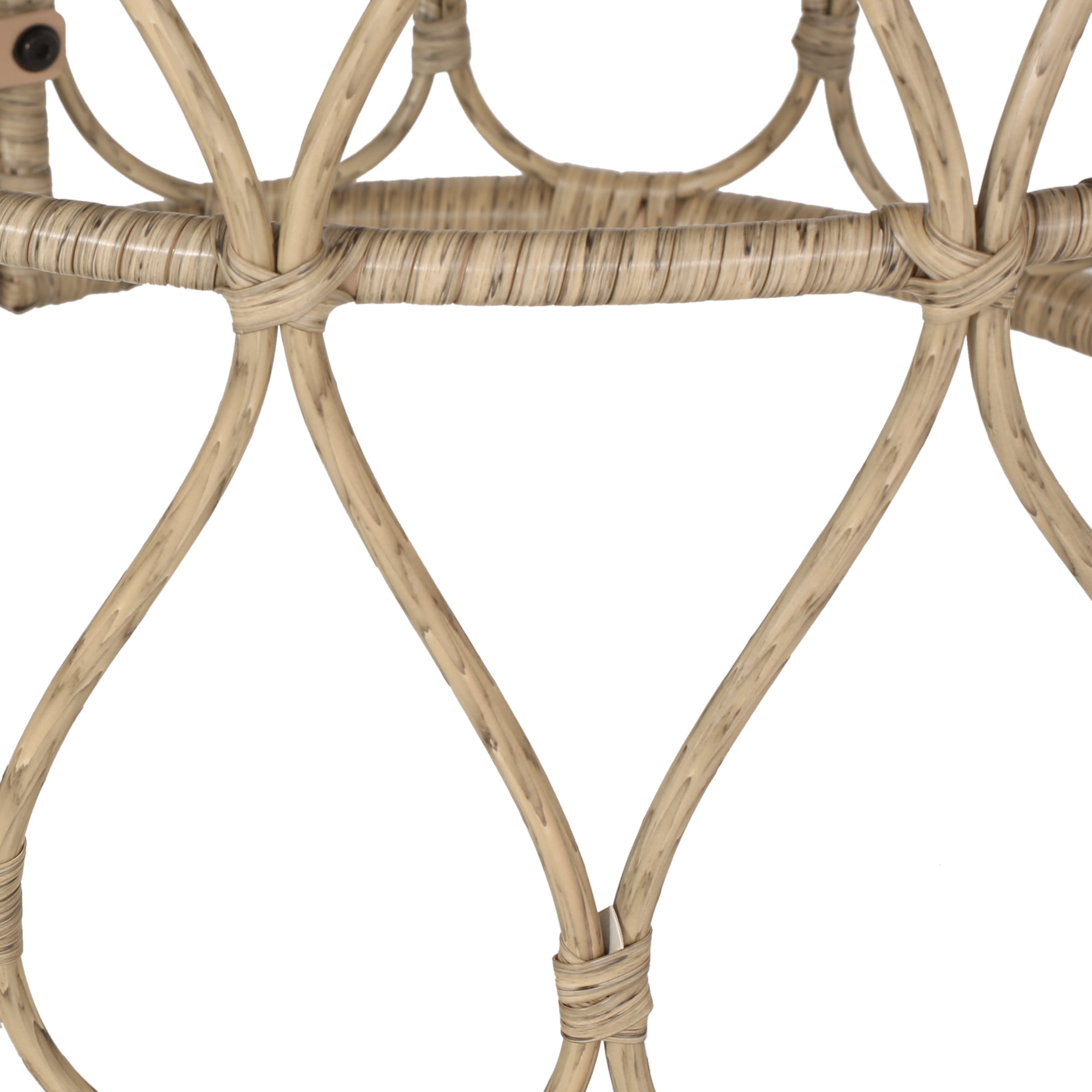 Cultured Outdoor Side Table with Wicker Weave Top and Looped Design